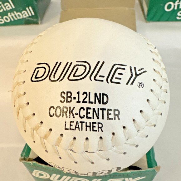 Dudley Spalding LOT OF 4 Leather Softball White SB12LND Cork Core 12" New In Box - Picture 4 of 5